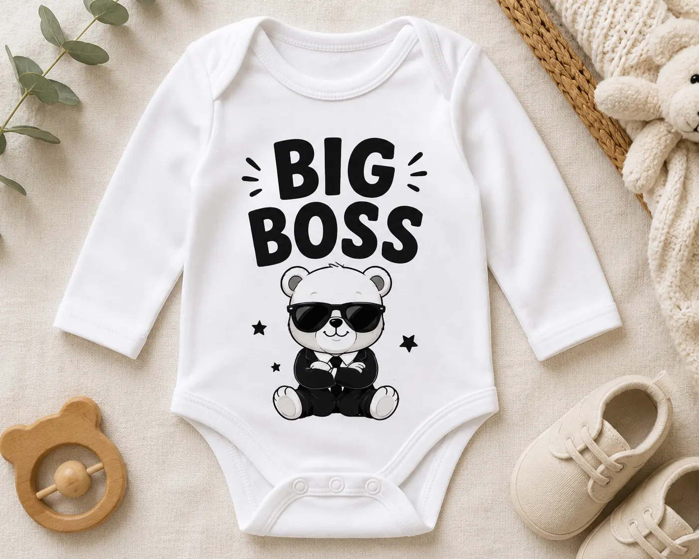 DTF potlač detského body Big Boss