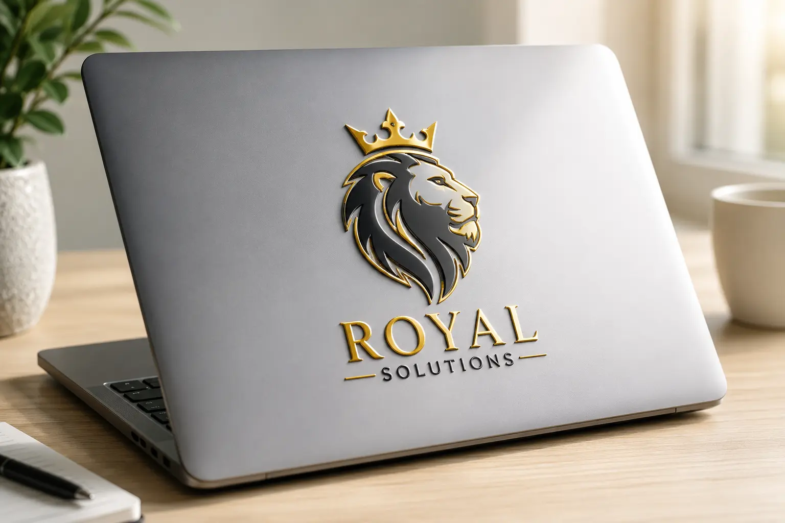 UV DTF nálepka na notebook – logo firmy